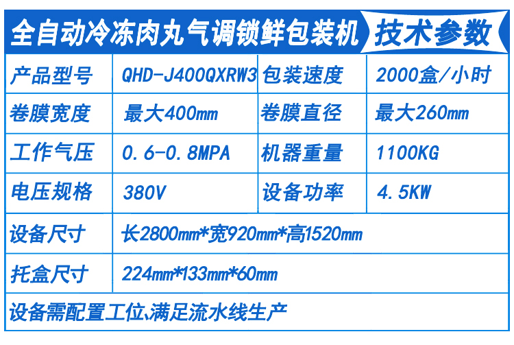 肉丸包装机技术参数